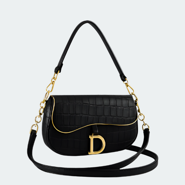 Saddle Chic Croc Shoulder Bag